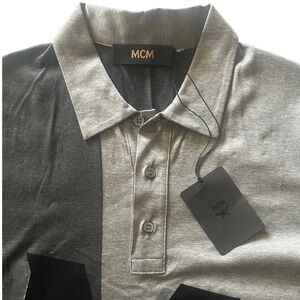 MCM polo tee | Men’s Small | gray + blk logo | Brand New
